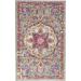 HomeRoots 385516 2 x 3 ft. Gray & Pink Medallion Scatter Area Rug