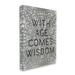 Stupell Industries With Age Comes Wisdom Phrase Grey Boho Pattern Canvas Wall Art by Daphne Polselli