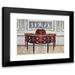 Edwin Foley 24x19 Black Modern Framed Museum Art Print Titled - Semi-Circular Mahogany Sideboard and Knife-Box. Inlaid and Banded with Satinwood Mahogany and Ebony (1910 - 1911)