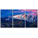 wall26 Canvas Print Wall Art Set Pastel Sunset Snowy Mountain Range Nature Wilderness Photography Realism Decorative Landscape Colorful for Living Room Bedroom Office - 24 x36 x 3