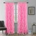 Decorative Sheer Voile Vertical Ruffle Window Curtain Panel (50 X 63 L/Pink)