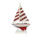 Handcrafted Model Ships 9-110 Wooden Red Striped Pacific Sailer Model Sailboat Decoration - Red - 9 in.