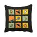 WinHome Colorful Vintage Halloween Pumpkin Ghost Spider Candy Bat Witch Artistic Polyester 18 x 18 Inch Square Throw Pillow Covers With Hidden Zipper Home Sofa Cushion Decorative Pillowcases