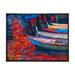 Designart Boats During Warm Sunset Resting On The Water IX Nautical & Coastal Framed Canvas Wall Art Print