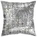 Rizzy Home Abstract Distressed Foiled Cotton Decorative Throw Pillow Cover 20 x20 Silver