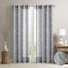 Madison Park Semi Sheer Curtain Modern Contemporary Botanical Print Out Design Grommet Top Single Window Drape for Living Room Bedroom and Dorm 50x84 Bird Grey