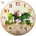 QILIN Farm Wall Clock Mute Retro Style Wall Decor Thick Rustic Wooden Wall Clock for Kitchen