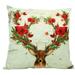 Christmas Deer | Pillow Cover | Throw Pillow | Deer Decor | Poinsettia Wreath | Rustic Christmas Decor | Rustic Home Decor | Grandma Gift