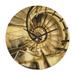 Designart Architectural Detail of Round Metal Stairs Industrial Wood Wall Clock