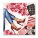 Stupell Industries Red Plaid Heels Pink Florals Wrapped Presents Wall Plaque 12 x 12 Design by Ziwei Li