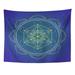 ZEALGNED Colorful Colored Design Mandala Sacred Geometry Metatron s Cube Yantra Lotus Dark Wall Art Hanging Tapestry Home Decor for Living Room Bedroom Dorm 51x60 inch