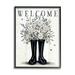 Stupell Industries Welcome White Roses Gardening Boots Outdoors Insect Sign 11 x 14 Design by Elizabeth Tyndall