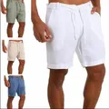 FJMale-Short décontracté en lin pour hommes short de plage respirant short AREX solide objectifs