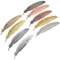 9 Pieces Metal Feather Bookmarks Simple Elegant and Thin Feather Shaped Bookmarks Book Markers for Adults Children