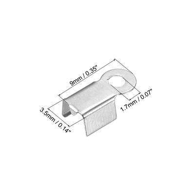 Fold Over Cord Ends, Terminators Crimp Cap Clasp Tips for Leather Ribbon Craft Making - 3.5mm