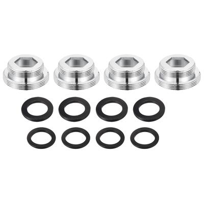 Faucet Adapter, 4pcs 28x5.5mm Male to 22x5.5mm Male Brass Tap Aerator Connector - Silver Tone