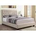 Thompson Full Size Oatmeal Fabric Platform Bed with Tufted Headboard