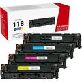 Canon 118 Toner Cartridges HP 304A Toner Cartridges Replacement for Canon Color Imageclass MF8580CDW MF8380CDW MF8350CDN MF726CDW for HP Color Pro CP2025DN CM2320NF Printer (4 Pack)