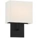 George Kovacs Sconce LED Coal and Off White Linen Shade Wall Sconce