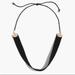 Madewell Jewelry | Madewell Black Suede Choker Necklace | Color: Black/Gold | Size: Os