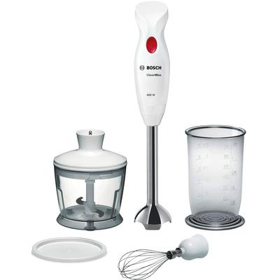 BOSCH Stabmixer "CleverMixx MSM24500, Edelst. Mixfuß, Zerkleinerer, Schneebesen, weiß", rot (weiß, deep rot), H:37,5cm, 