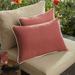 Set of 2 13 x 20 Henna Red and Natural Beige Canvas Solid Sunbrella Outdoor Lumbar Pillows