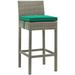 Ergode Conduit Outdoor Patio Wicker Rattan Bar Stool - Light Gray Green