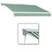 Awntech 12 ft. Destin with Hood Right Motor & Remote Retractable Awning Forest Green & White - 120 in.