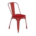 Flash Furniture Perry Commercial Grade Red Metal Indoor-Outdoor Stackable Chair with Red Poly Resin Wood Seat
