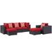 Ergode Convene 6 Piece Outdoor Patio Sectional Set - Espresso Red