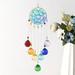 Hanging Crystal Wind Chime 7 Crystal Balls Hanging Ornaments Colorful Wind Backyard Wedding Party Home Decor Gift Butterfly Style