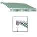 Awntech DM10-US-FW 10 ft. Destin with Hood Manual Retractable Awning Forest Green & White - 96 in.