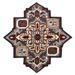 Ox Bay Traditional Fall Cabin Red / Gray 5 Ft. Ethnic Medallion Shape Area Rug