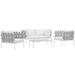 Ergode Harmony 5 Piece Outdoor Patio Aluminum Sectional Sofa Set - White White