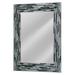 Head West Frameless Reeded Black Tiled Printed Wall Mirror - 24 x 30