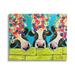 Stupell Industries Farm Cattle Cows Bright Flower Petals Green Planks Painting Gallery Wrapped Canvas Print Wall Art Design by Karrie Evenson
