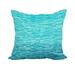 18 x 18 Inch Teal Geometric Print Decorative Polyester Throw Pillow with a Linen Texture