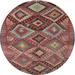 Ahgly Company Indoor Round Contemporary Sage Green Oriental Area Rugs 8 Round