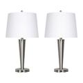 Sagebrook Home Metal Set of 2 25 h slim Cone Table Lamps nickel