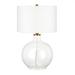 Maklaine Contemporary 23 Clear Glass Table Lamp with Brass/Gold Metal Accents