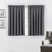 2pc 100% Blackout Rod Pocket Thermal Insulated Window Treatment Curtain Panels Set 52 W x 45 L Gray
