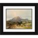 Anton Hansch 14x12 Black Ornate Wood Framed Double Matted Museum Art Print Titled: Landscape with Walkers
