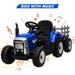 Kids Battery Powered Electric Tractor Large manned toy car Toddler Ride On Car Remote Control/ 7-LED Gear Shift/ MP3/USB Port (Blue 35W)
