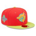 Men's New Era Red/Neon Green Toronto Blue Jays 1992 World Series Lava Highlighter Combo 59FIFTY Fitted Hat