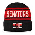 Men's Fanatics Branded Black/Red Ottawa Senators True Classic Retro Cuffed Knit Hat