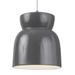 Justice Design Group Radiance 7 Inch Mini Pendant - CER-6515-BLK-CROM-BKCD