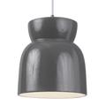 Justice Design Group Radiance 7 Inch Mini Pendant - CER-6515-WHT-ABRS-WTCD-LED1-700