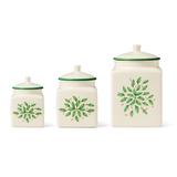 Lenox Holiday Canister, S/3 Porcelain/China in Green/Red | 13 H x 8 W x 9 D in | Wayfair 894177