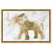 Oliver Gal Golden Elephant Marble & Ink, Marble Elephant Modern Canvas Wall Graphic Art For Bedroom Canvas in Gray | 37 H x 55 W x 1.75 D in | Wayfair