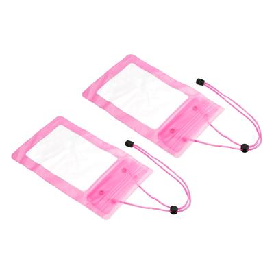 2 Pack Waterproof Mobile Phone Cover Bags for Swimming Storage Cases, Pink